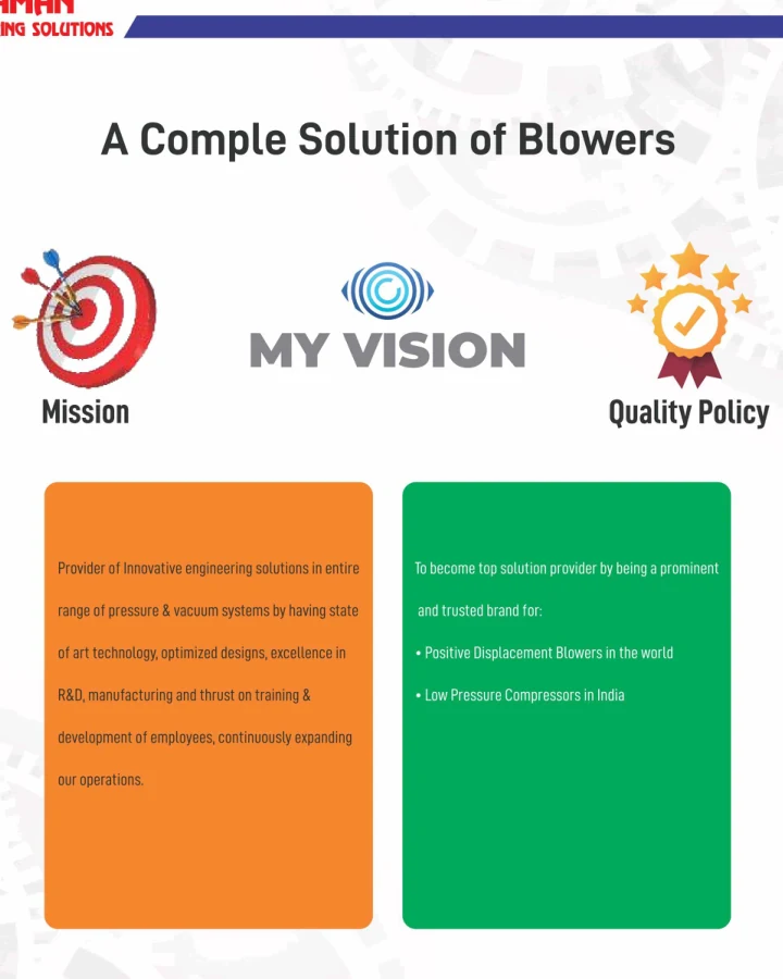 Mission, vision and quality policy from Naman Engineering Solutions catalogue
